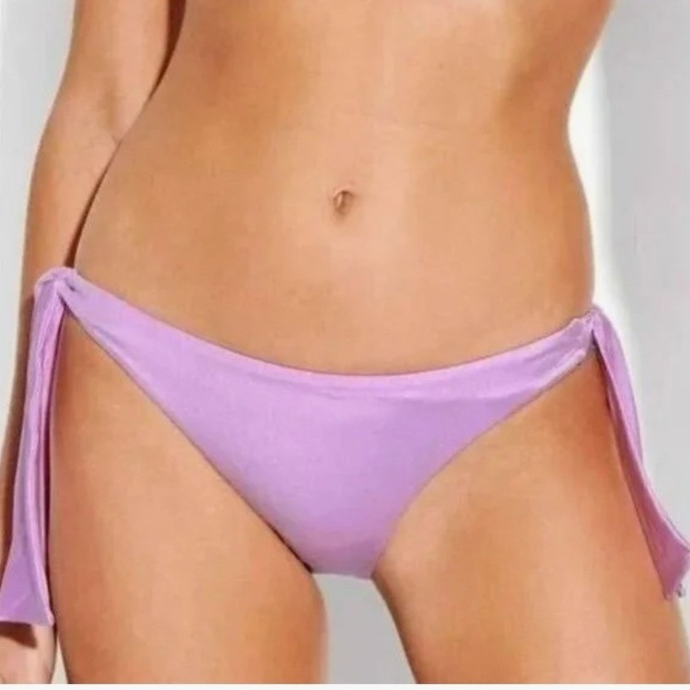 NEW Seafolly Shine On Hipster Tie‎ Side Bikini Bottoms Lilac Purple US 10